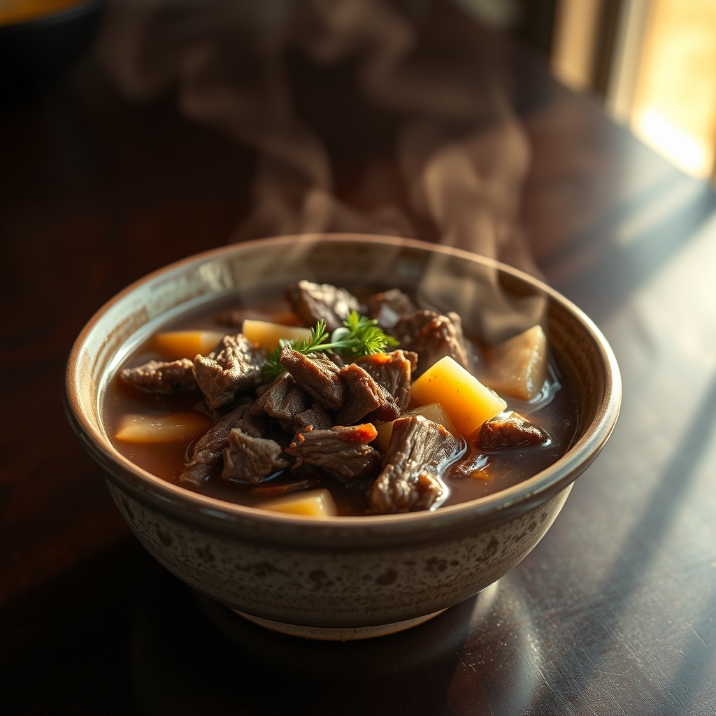 Vegetables and bones in a stockpot