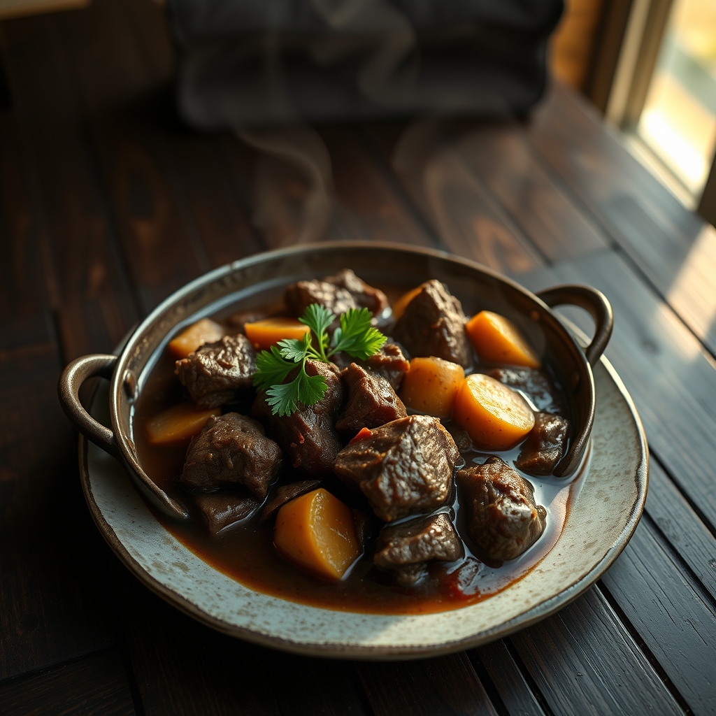 Searing beef for stew in a Dutch oven