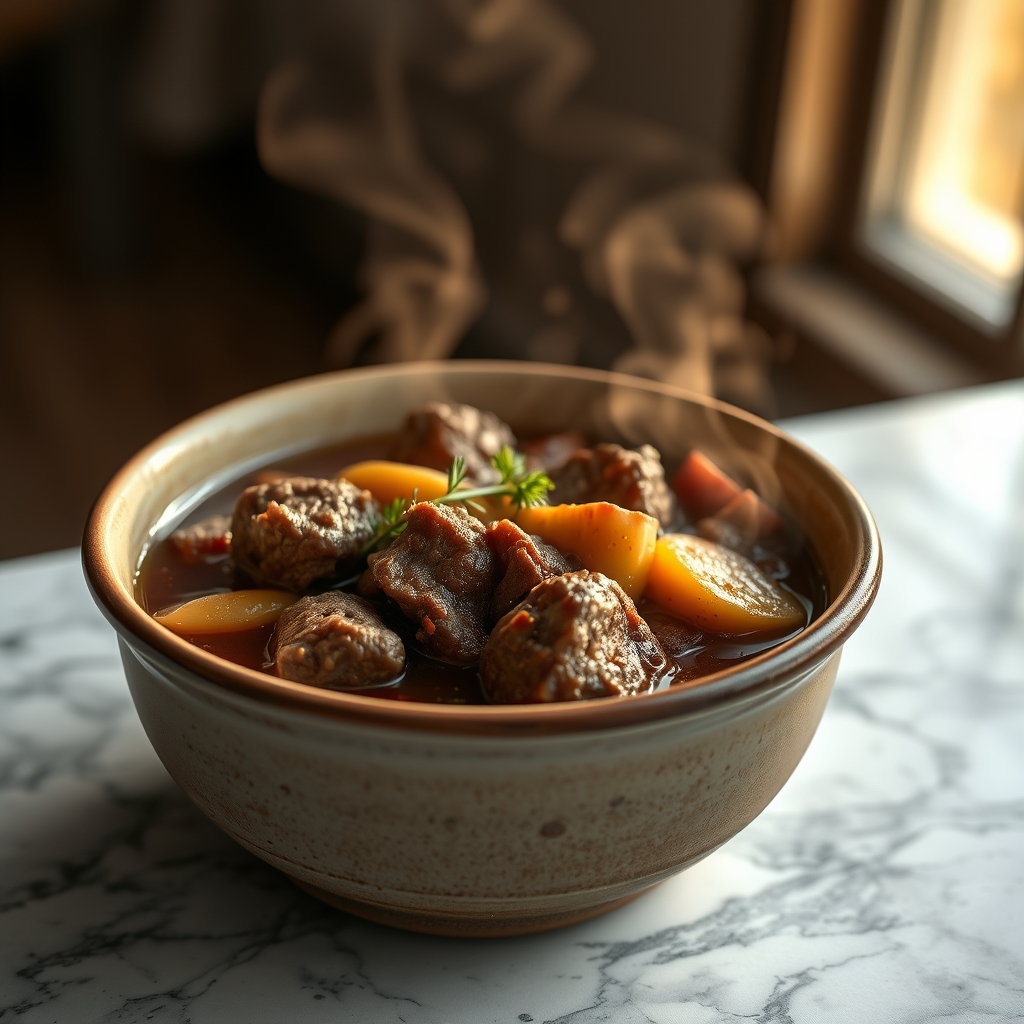 Crockpot Beef Stew simmering