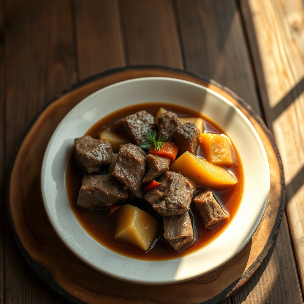 Bowl of Beef Stew with Vegetables
