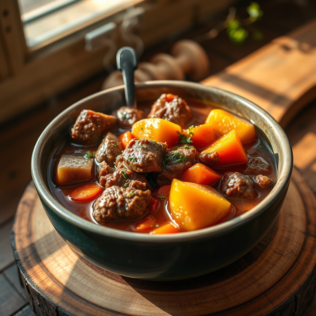 Delicious beef stew seasoned to perfection