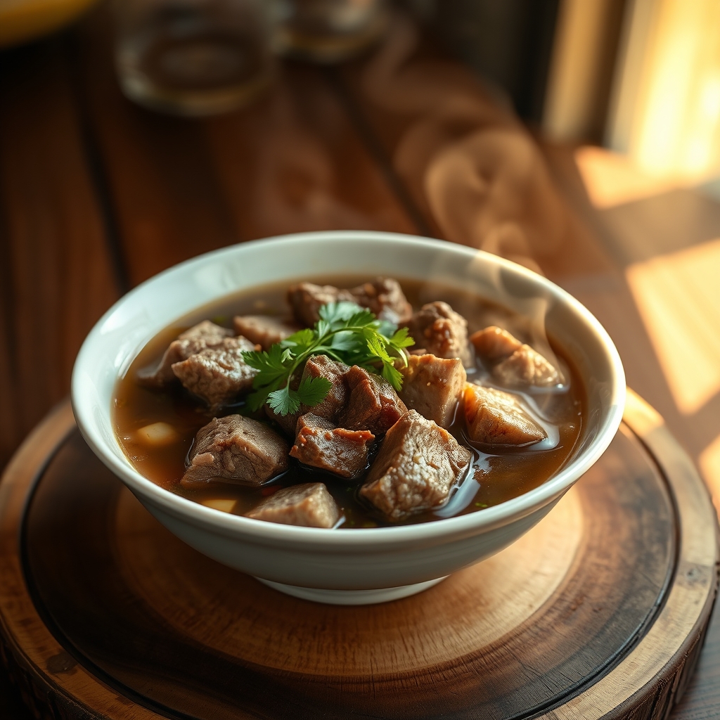 Bo Kho stew with vegetables and beef in a pot