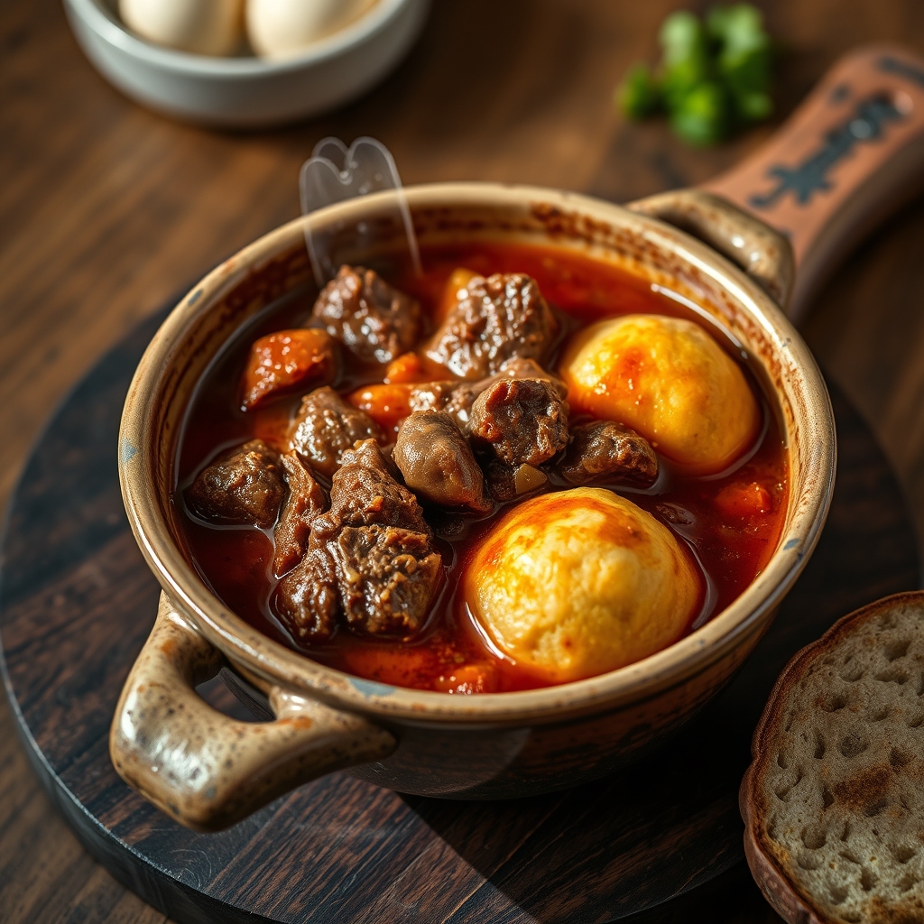 Hearty Beef Stew with Fluffy Dumplings