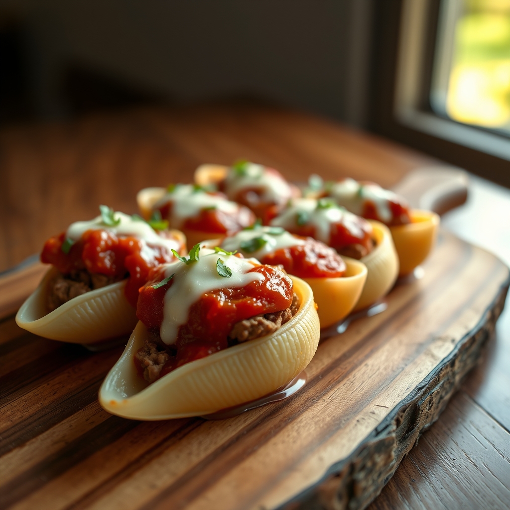 Assembling Beef Stuffed Shells