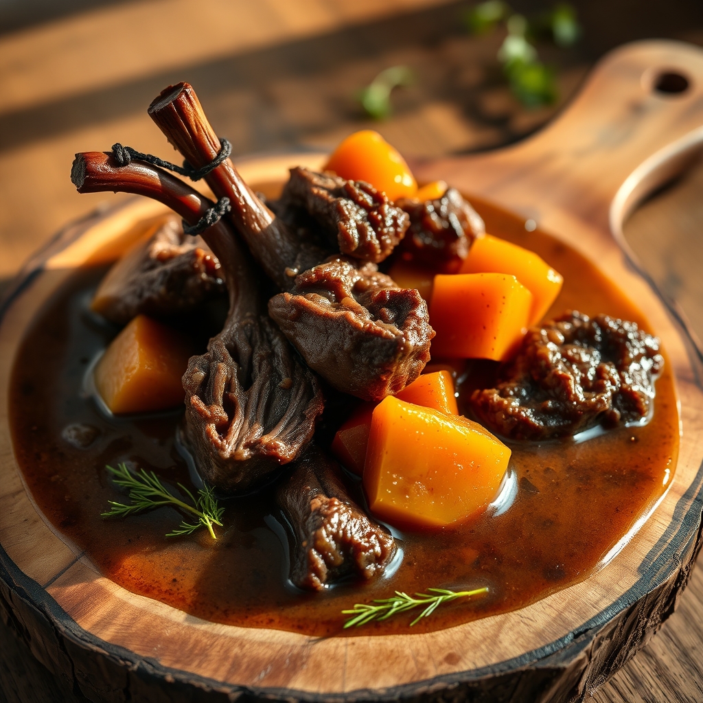 Rich and tender beef tail stew