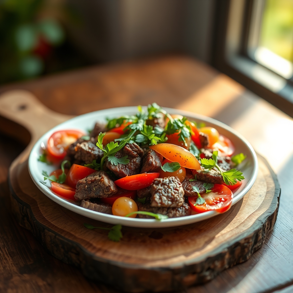 Serving Hawaiian Beef & Tomato Stew