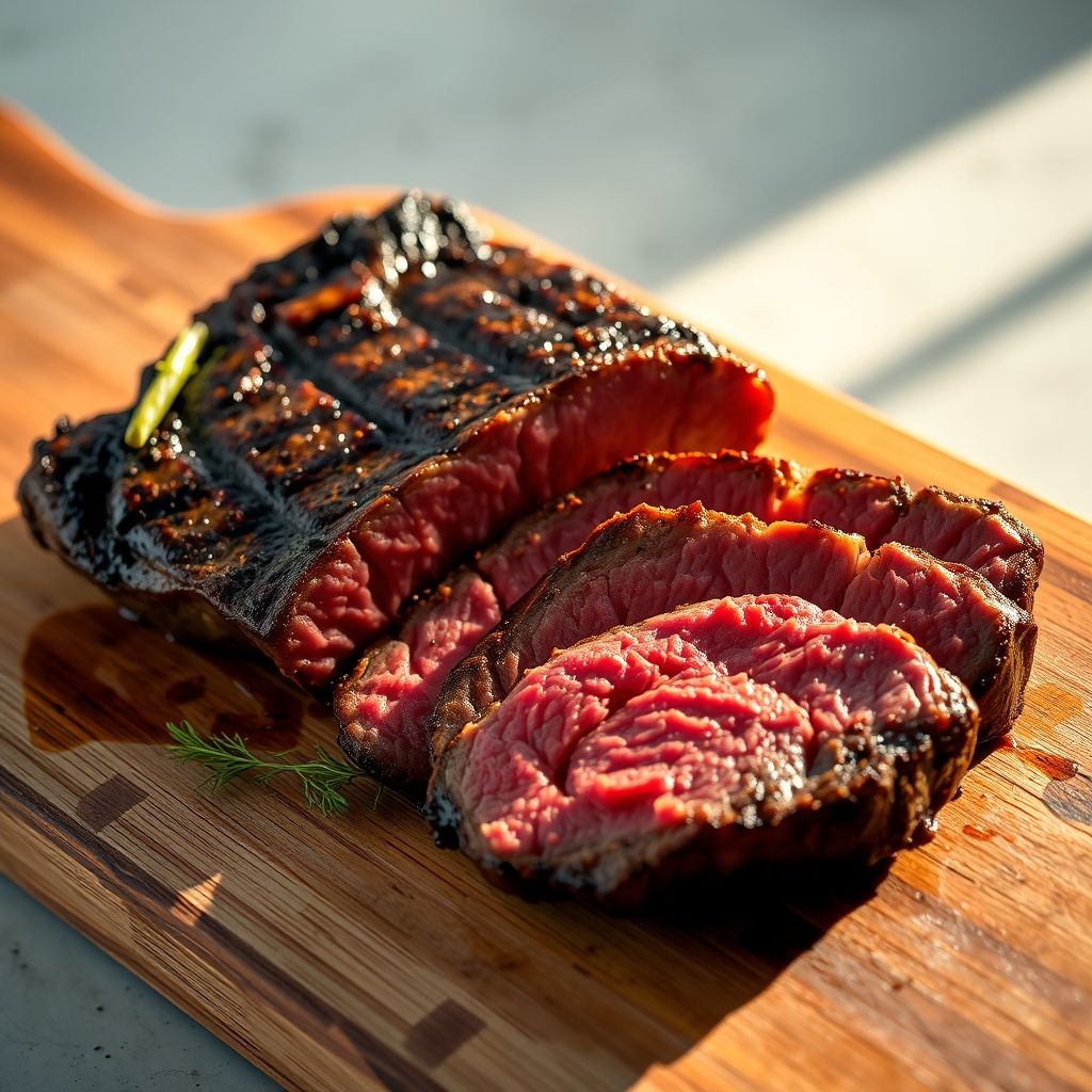Pan-seared beef top blade steak