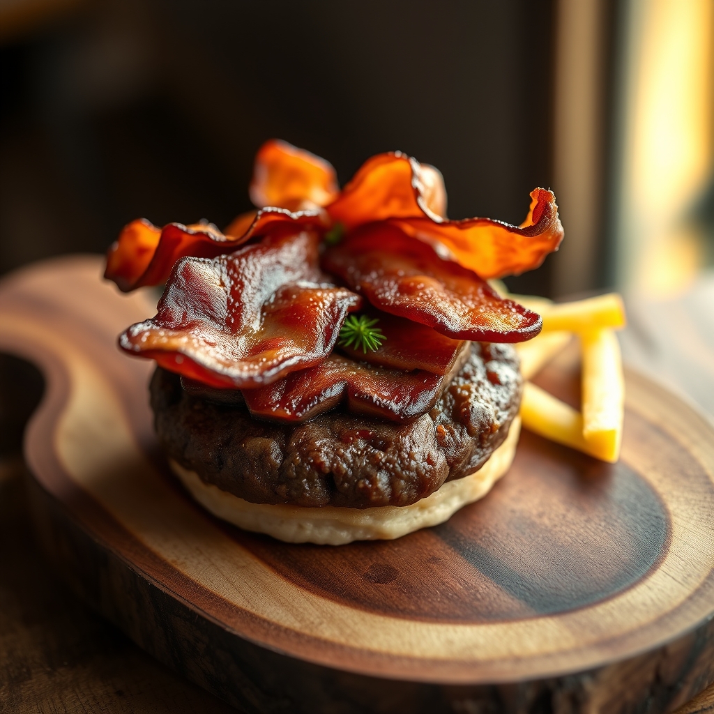 Close-up of Beef with Bacon
