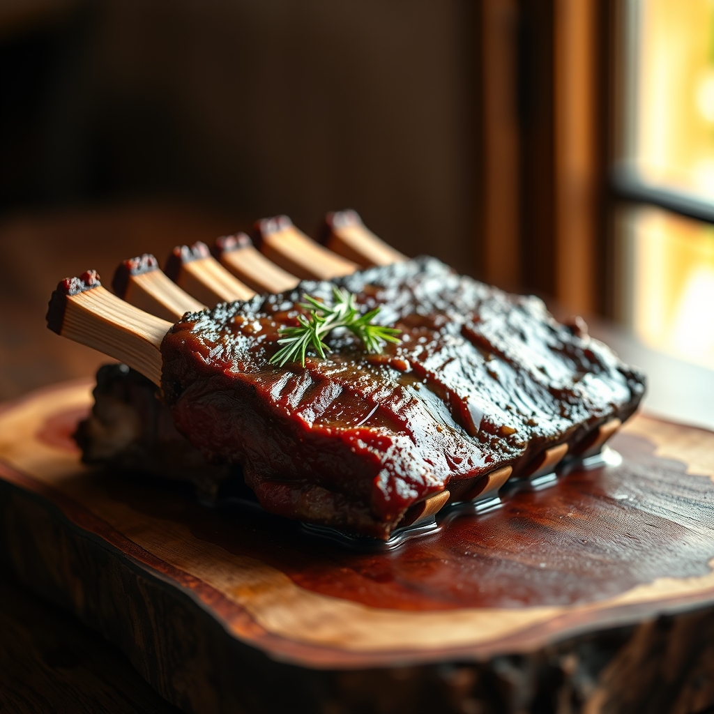 Boneless beef short ribs braising in a Dutch oven