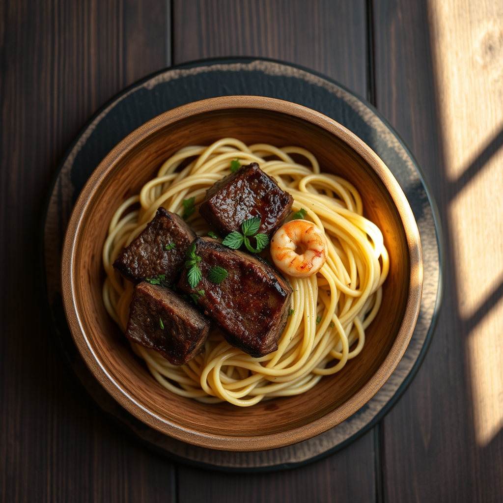 Close up of the creamy Calabrian chili sauce with pasta