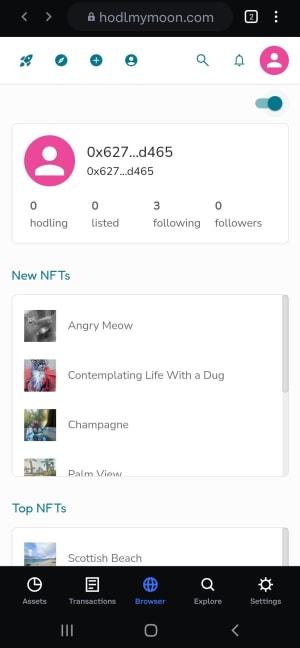 See Number of NFT Creators You Follow