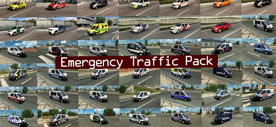 МОД Emergency Traffic Pack v1.2.12 ДЛЯ EURO TRUCK SIMULATOR 2