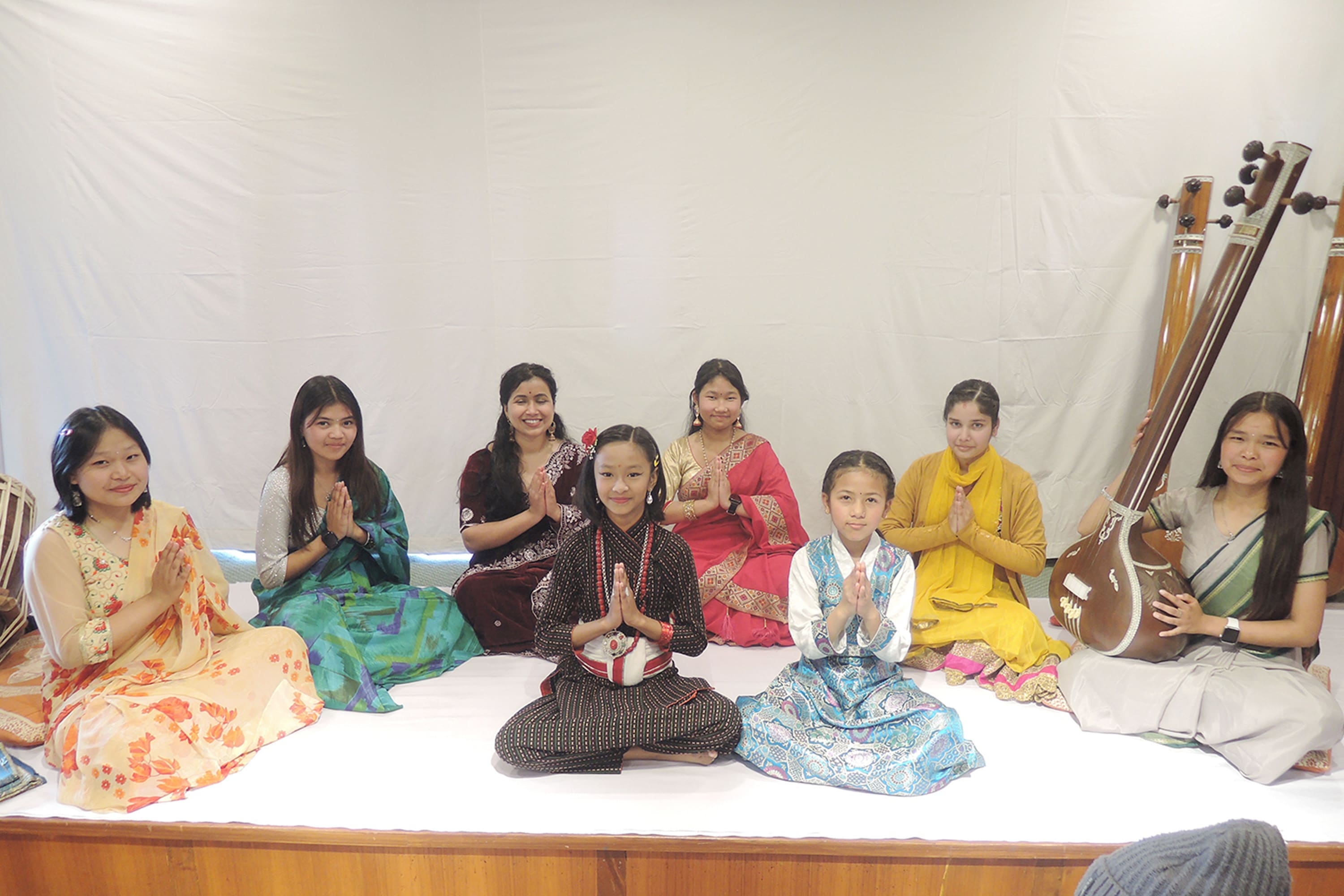 Disciples performing at the Dhrupad Baithak held in Shankhamul (2023)