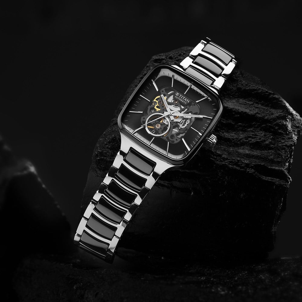 Titan Ceramic Fusion Automatic Square Black Men