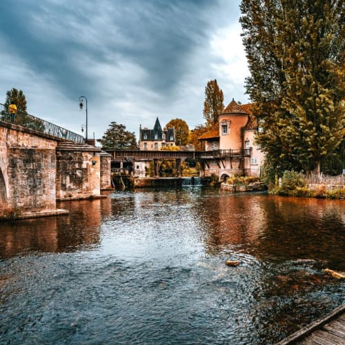 Perspective panoramique du Loing et des moulins