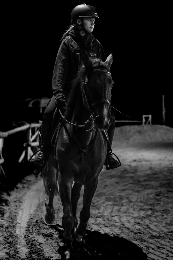 Entraînement en clair-obscur au manège