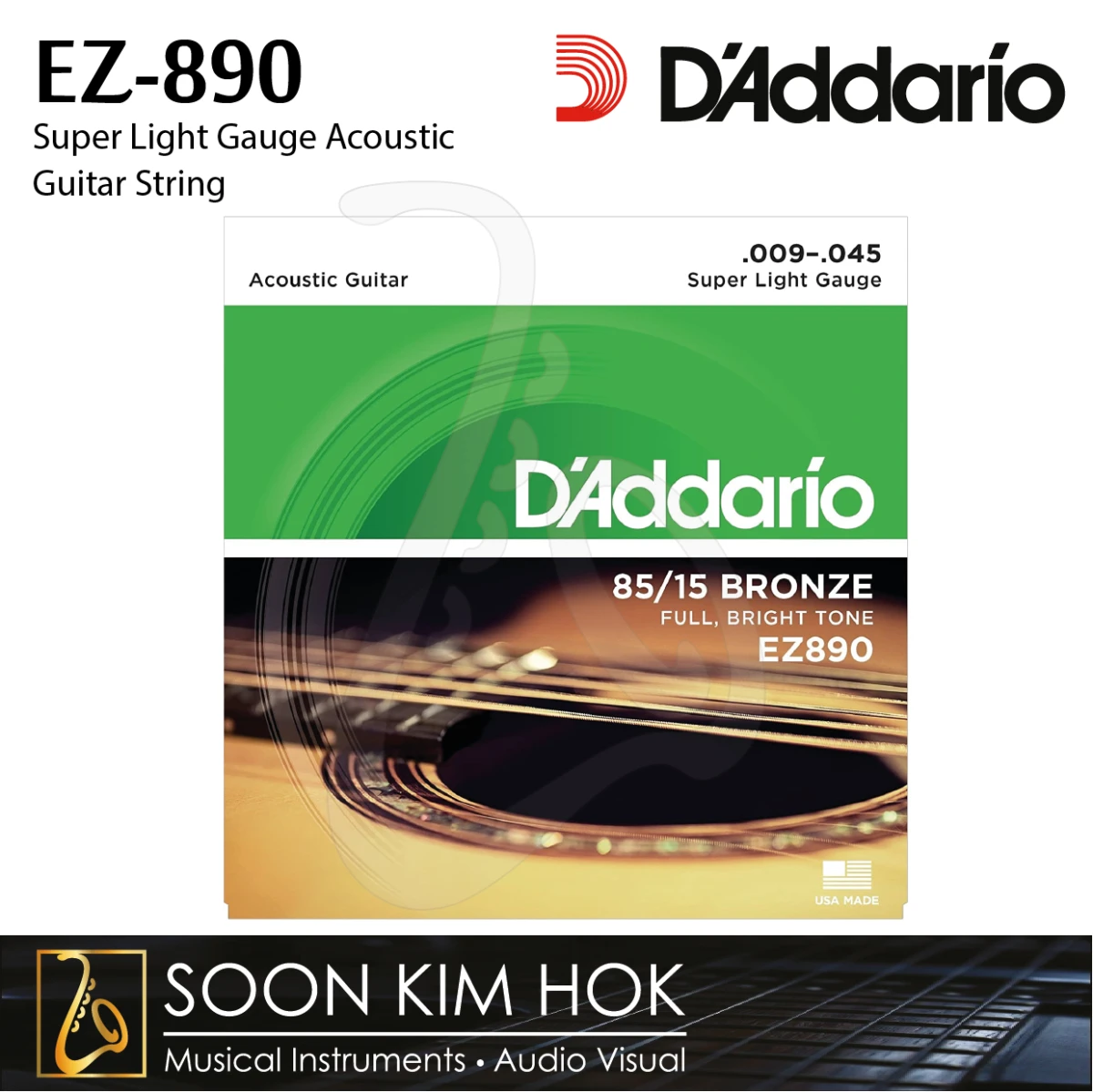 DADDARIO Acoustic Guitar String EZ 890(9/45) thumbnail 4