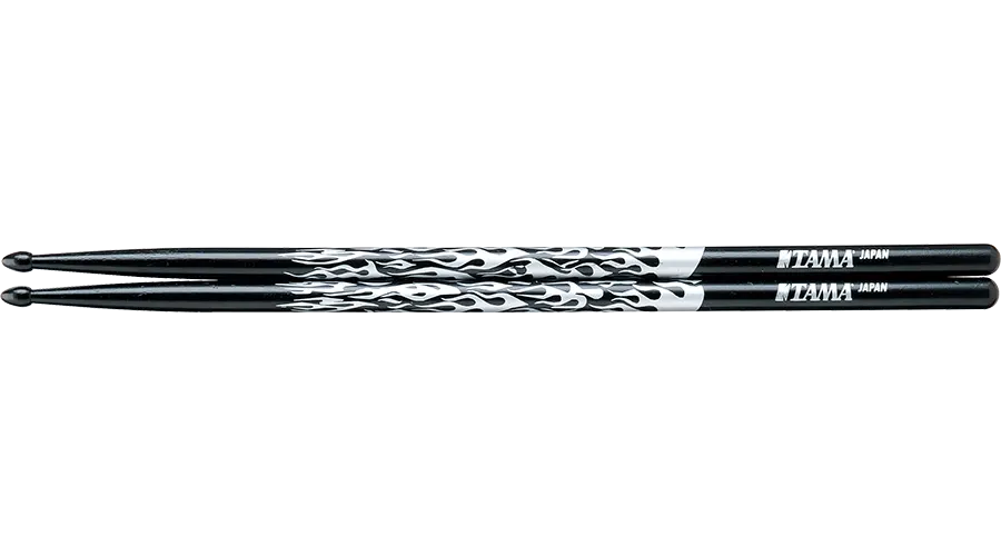 TAMA Drum Stick 7AF BS, Rhythmic Fire (Black/Silver Pattern)