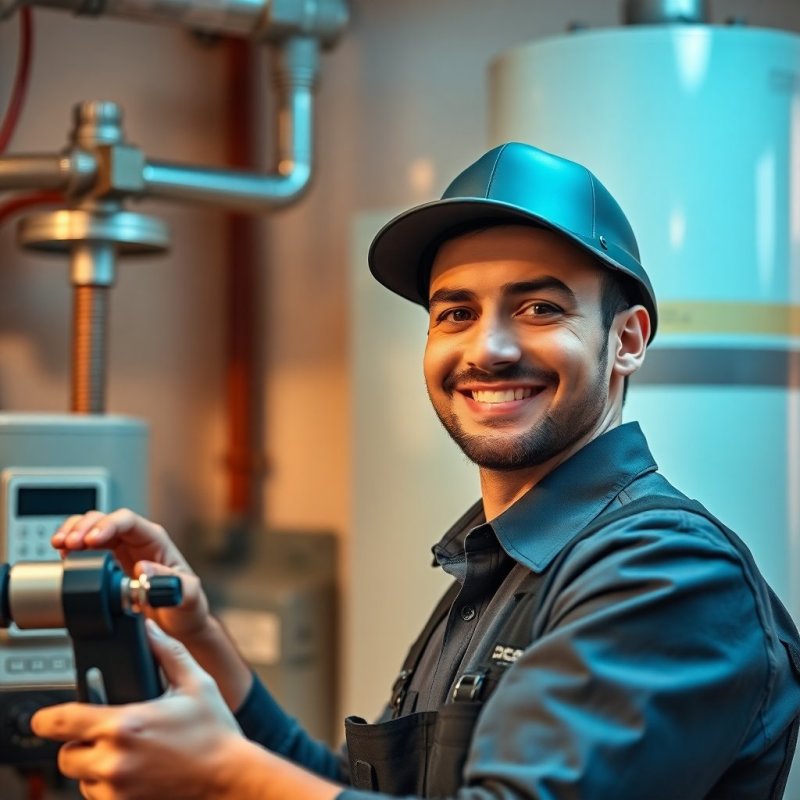 Efficient Hot Water Solutions service - Professional with face visible