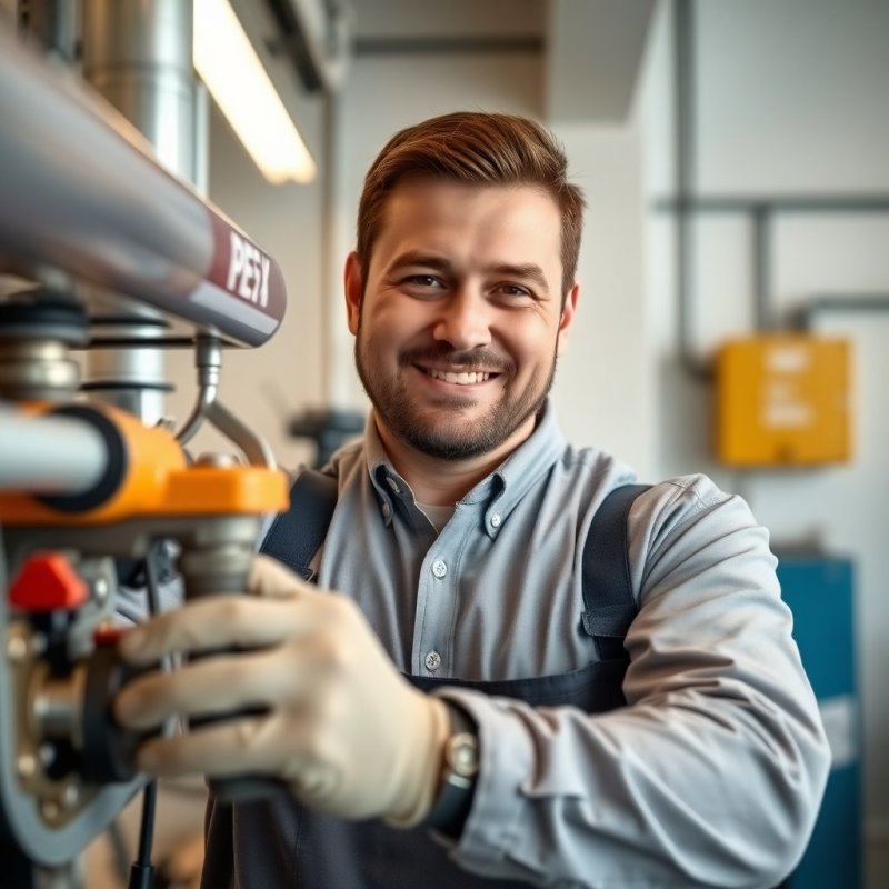 Swift PEX Pipe Solutions service - Professional with face visible