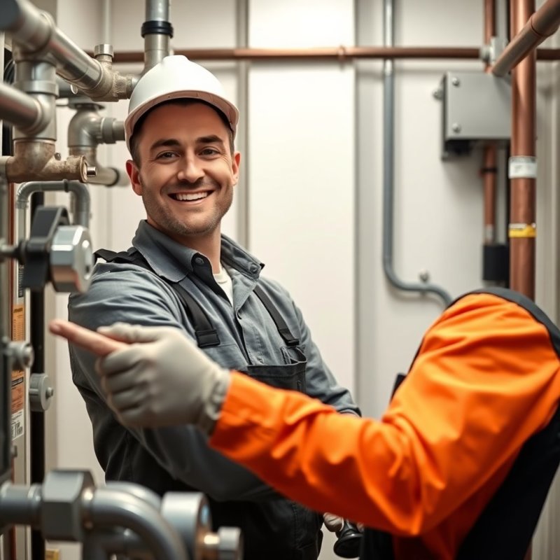 Expert Plumbing Solutions service - Professional with face visible
