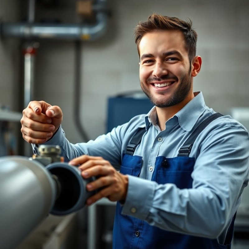 Efficient Pipe Unclogging Solutions service - Professional with face visible