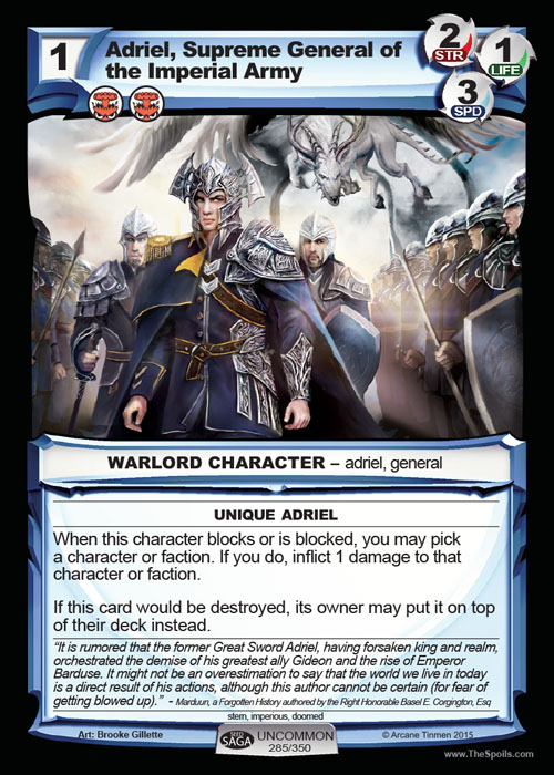 Adriel, Supreme General of the Imperial Army