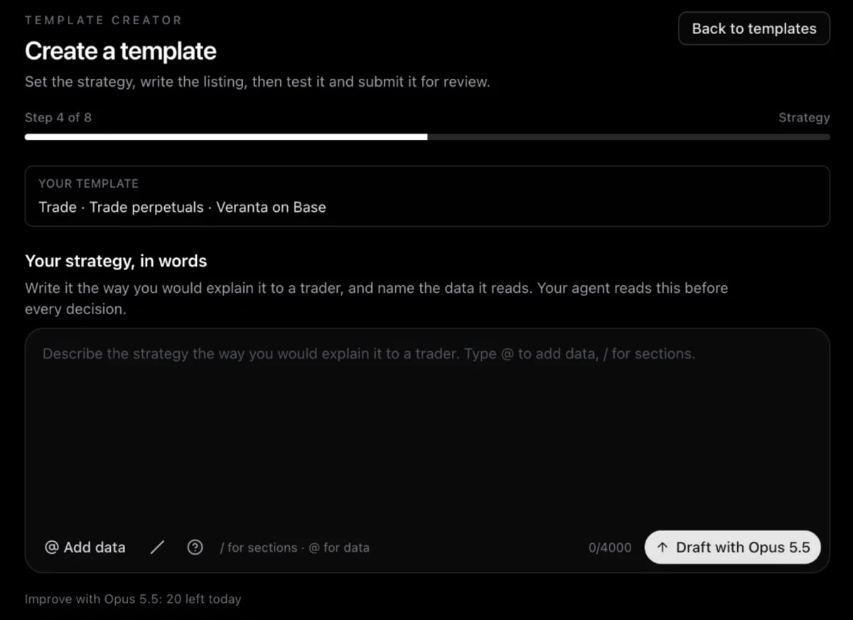 The strategy editor with the playbook text