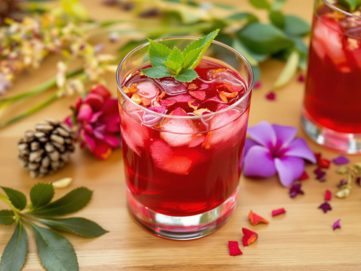 Agua fresca hibiscus gingembre