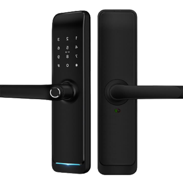 Încuietoare inteligentă TTLock H35B cu amprentă, PIN, RFID și Wi-Fi - vedere frontală