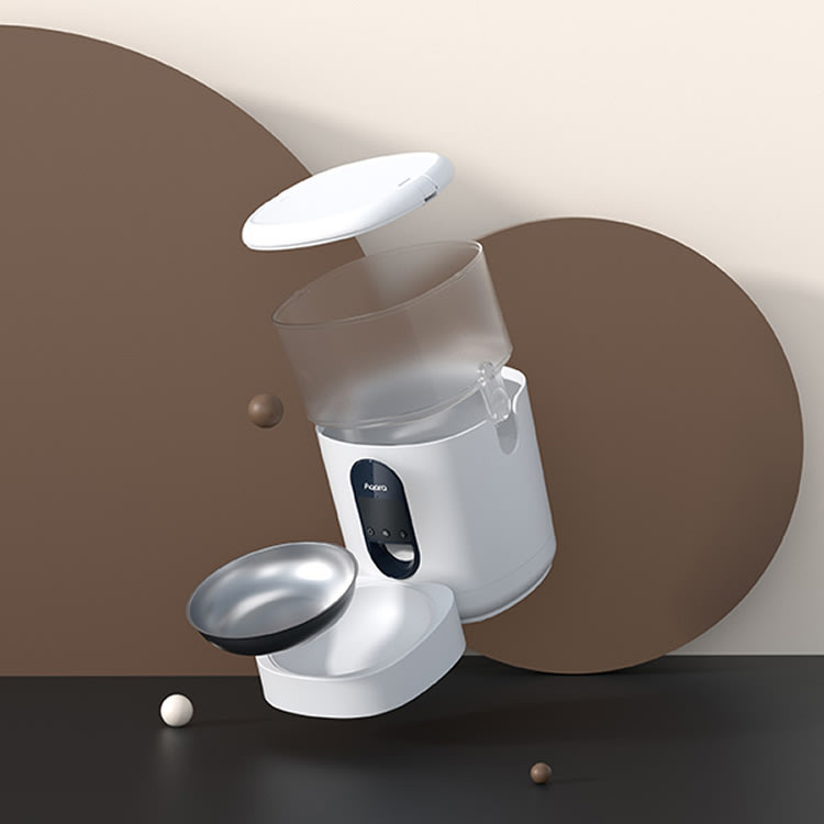 Hrănitor inteligent Aqara Pet Feeder C - unghi detaliu cu programare automată și compatibilitate HomeKit