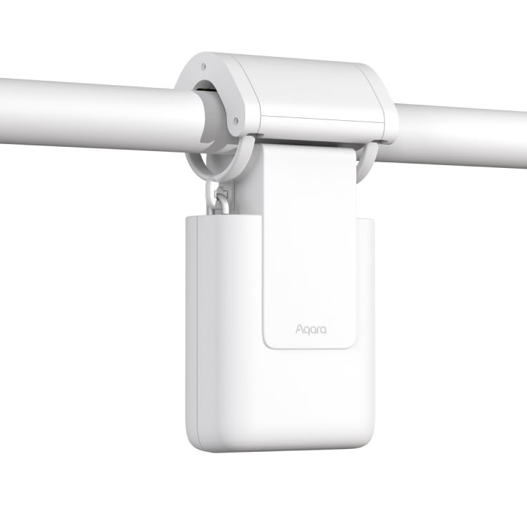 Motor perdele inteligent Aqara Curtain Driver E1 Road - vedere frontală montat pe șină