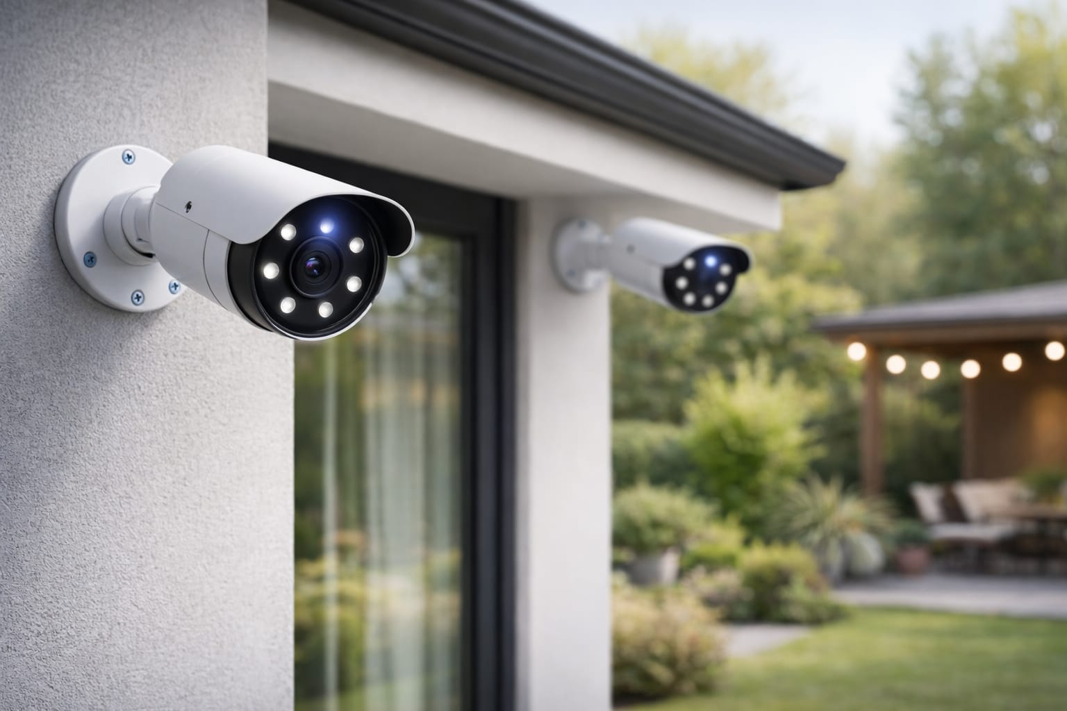 Cameră de supraveghere IP modernă cu detectare inteligentă AI, night vision și monitorizare în timp real pentru protecția casei și afacerii