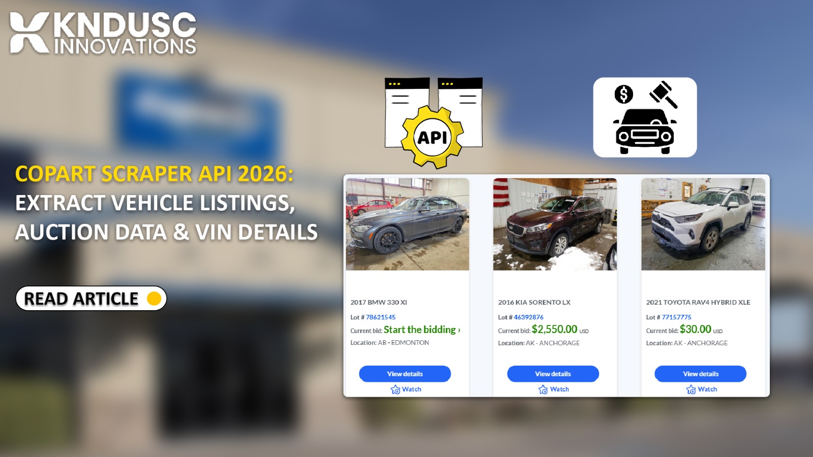 Copart Scraper API 2026: Extract Auction Data, VIN Details & Vehicle Listings