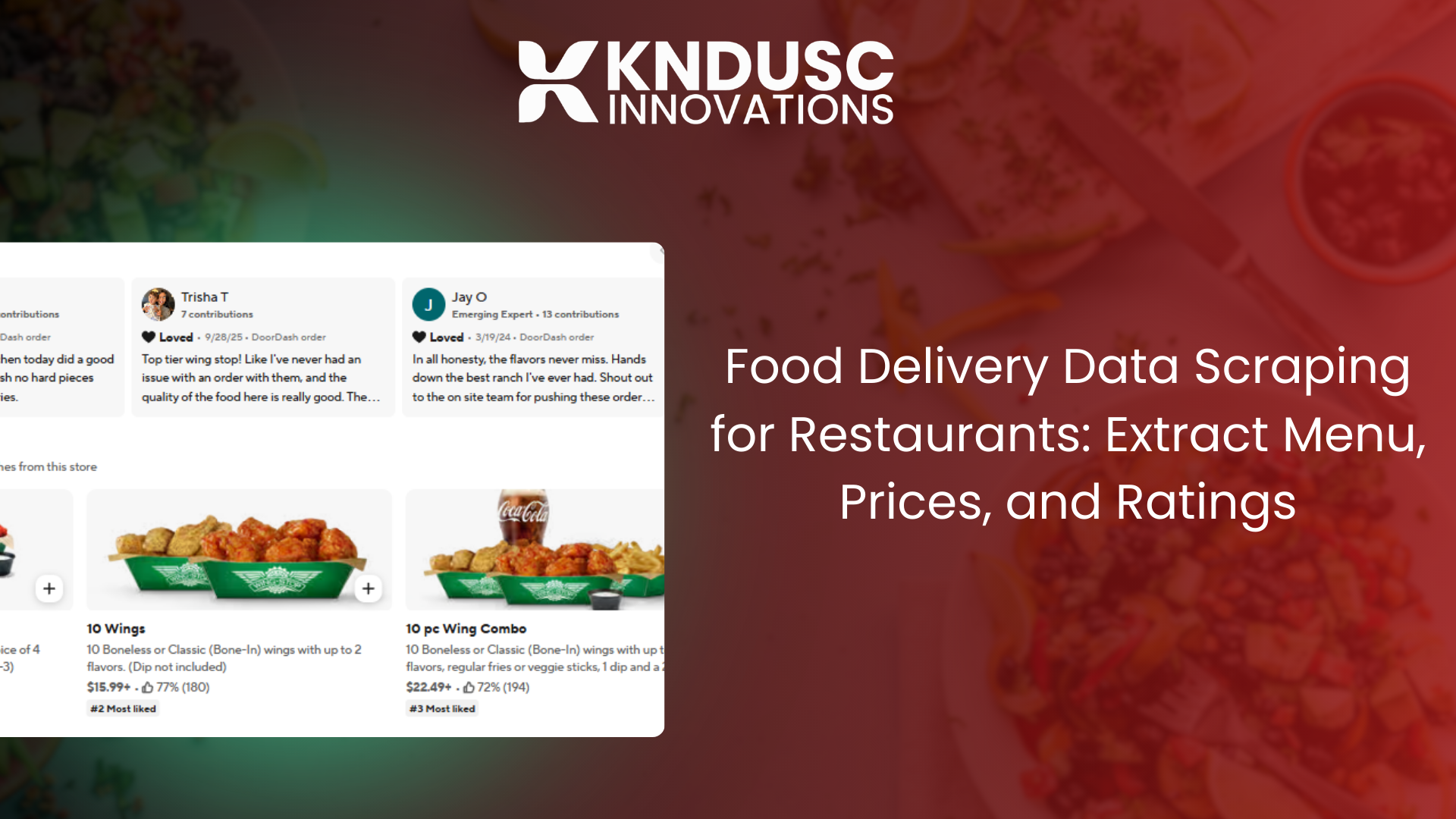 Food Delivery Data Scraping: Extract Menu, Prices, and Ratings