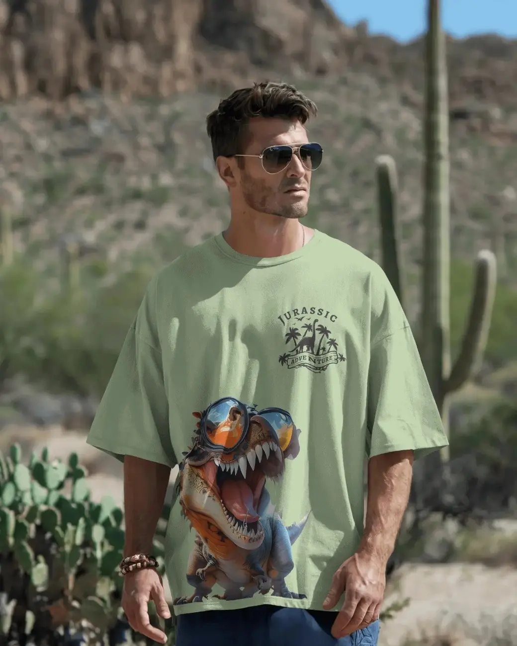 Jurassic Adventure Mens Oversized T-shirt