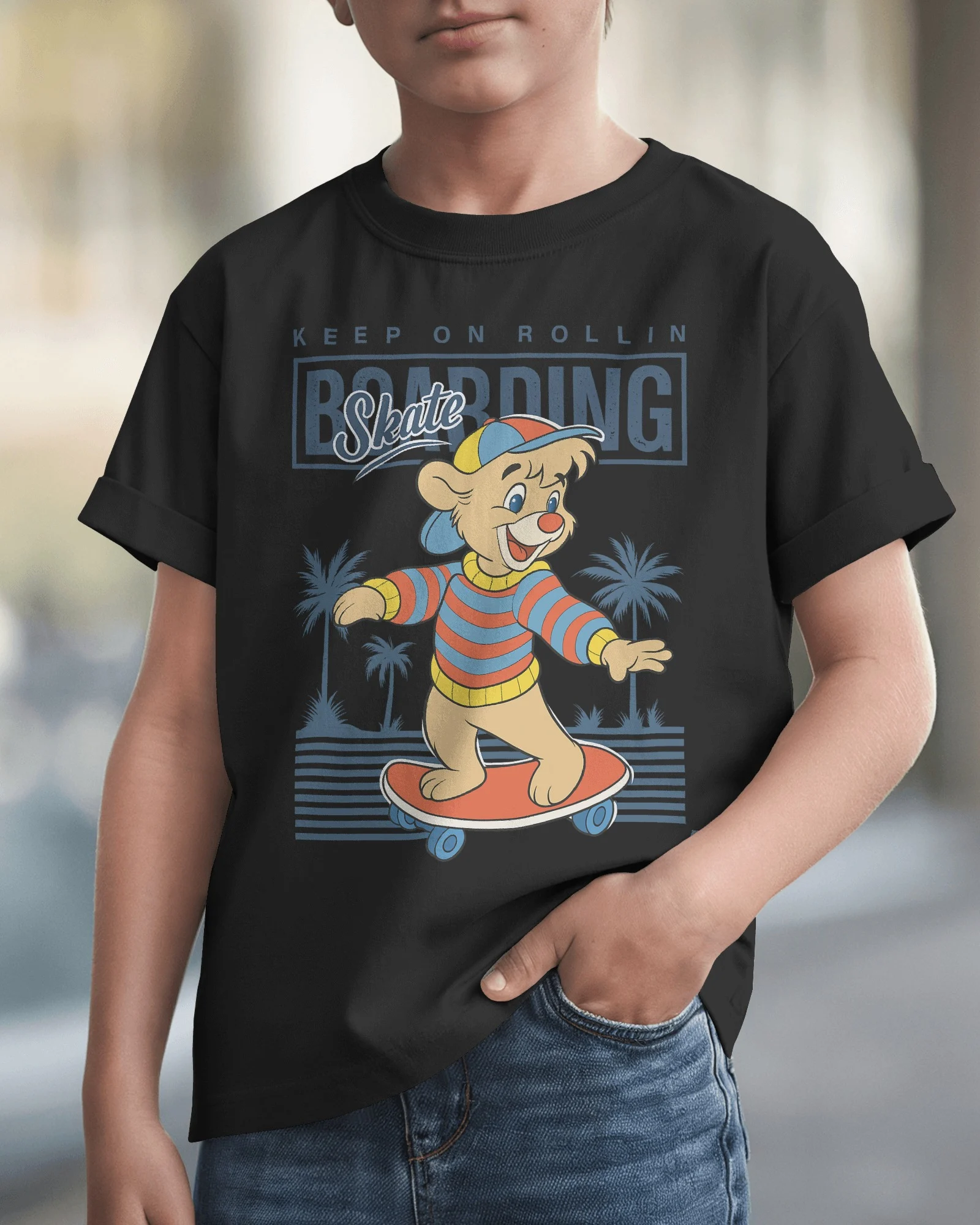 Skate Bear Vibes Kids T-shirt