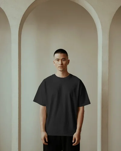 Black Plain Oversized T-shirt
