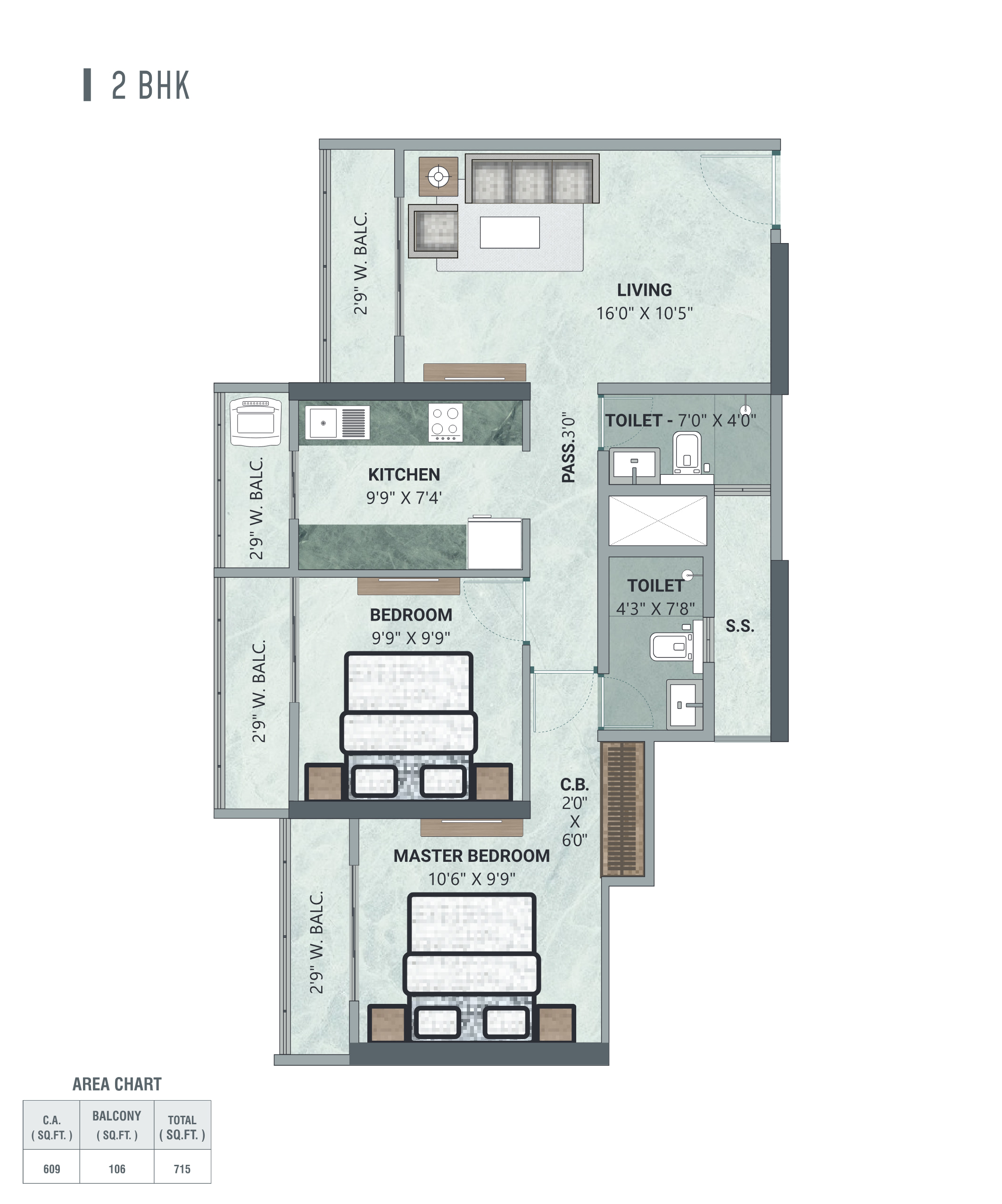 2 BHK layout 2