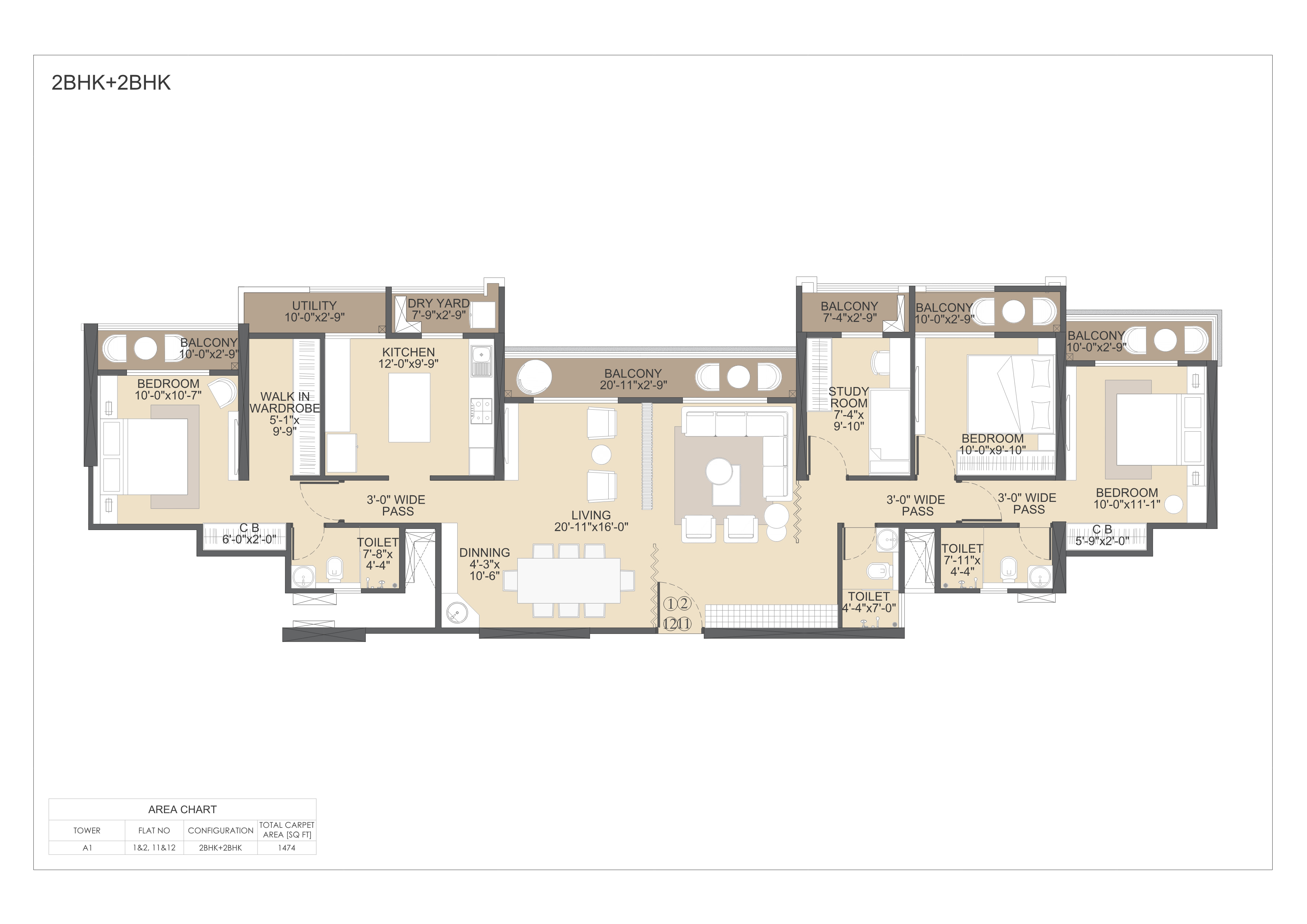 Atlantaa Enclave — Jodi 2+2 floor plan
