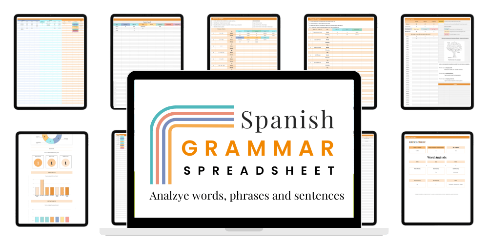 Grammar Spreadsheet Horizontal Clear