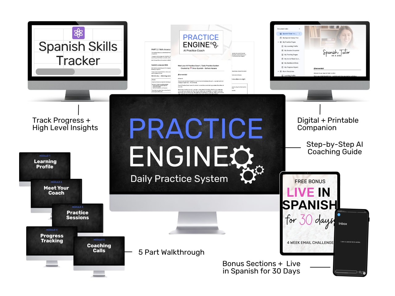 The Practice Engine gives you an AI coach that runs your session from start to finish — so every session has a purpose and builds real skill.