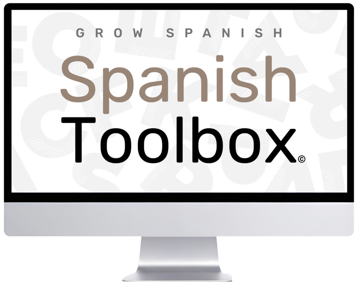 The Spanish Toolbox on a desktop monitor