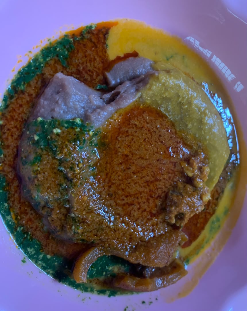 Amala with ewedu & gbegiri