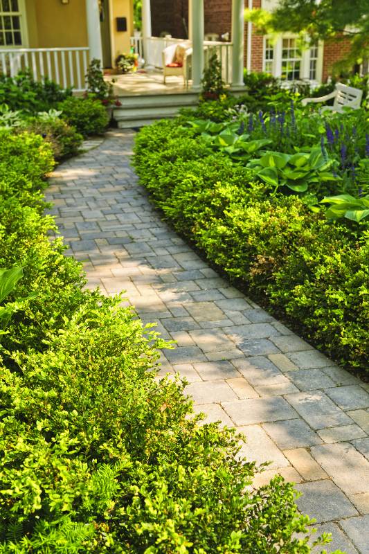 Ein gepflasterter Gartenweg ist aufwendig