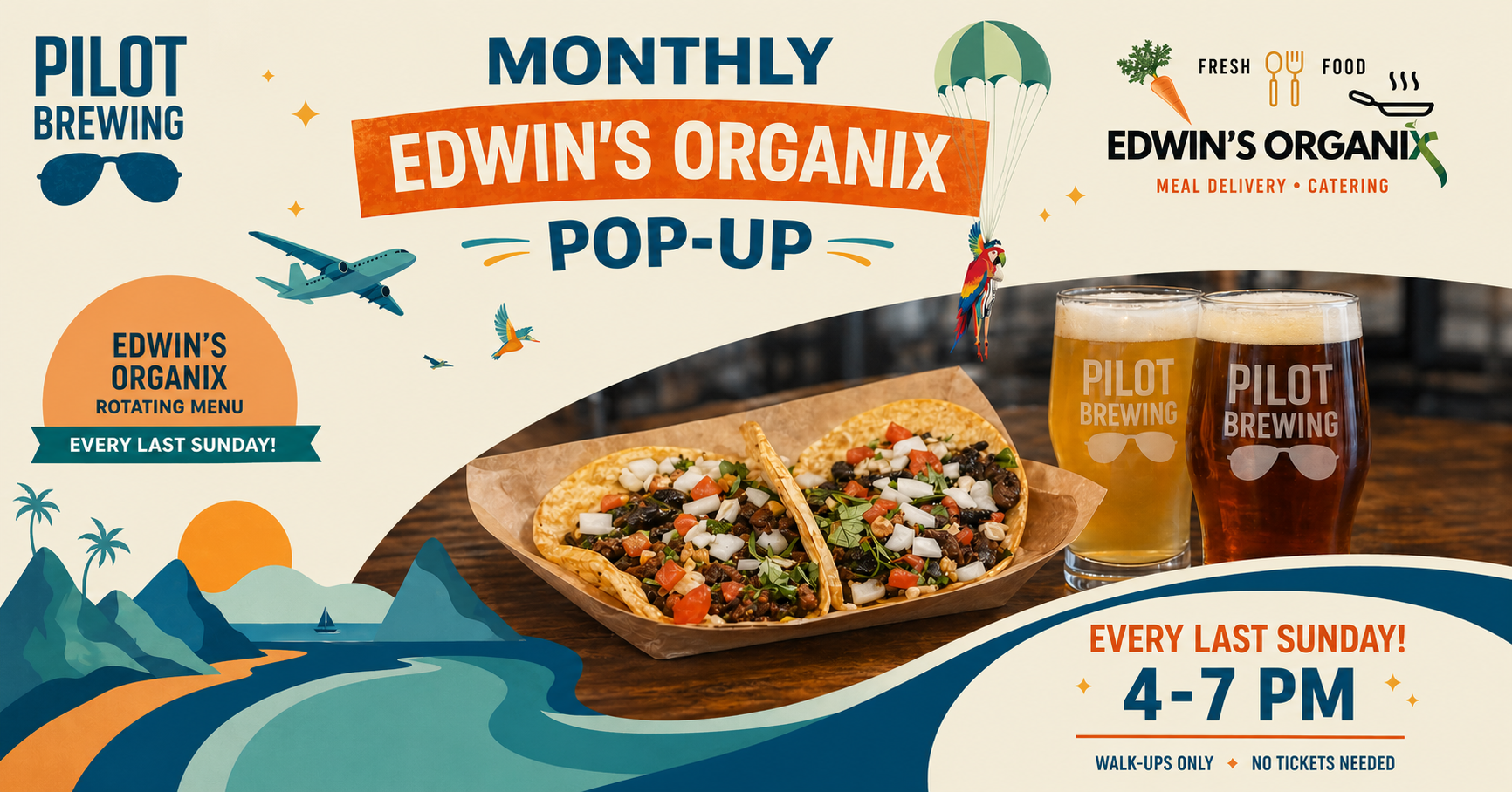 Edwin's Organix Food Popup at Pilot Brewing