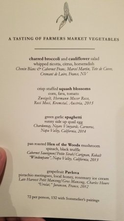 August Tasting Menu