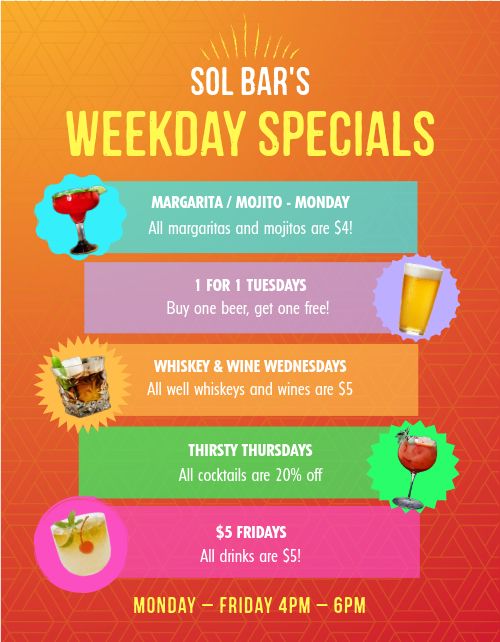 Monday Drink Specials