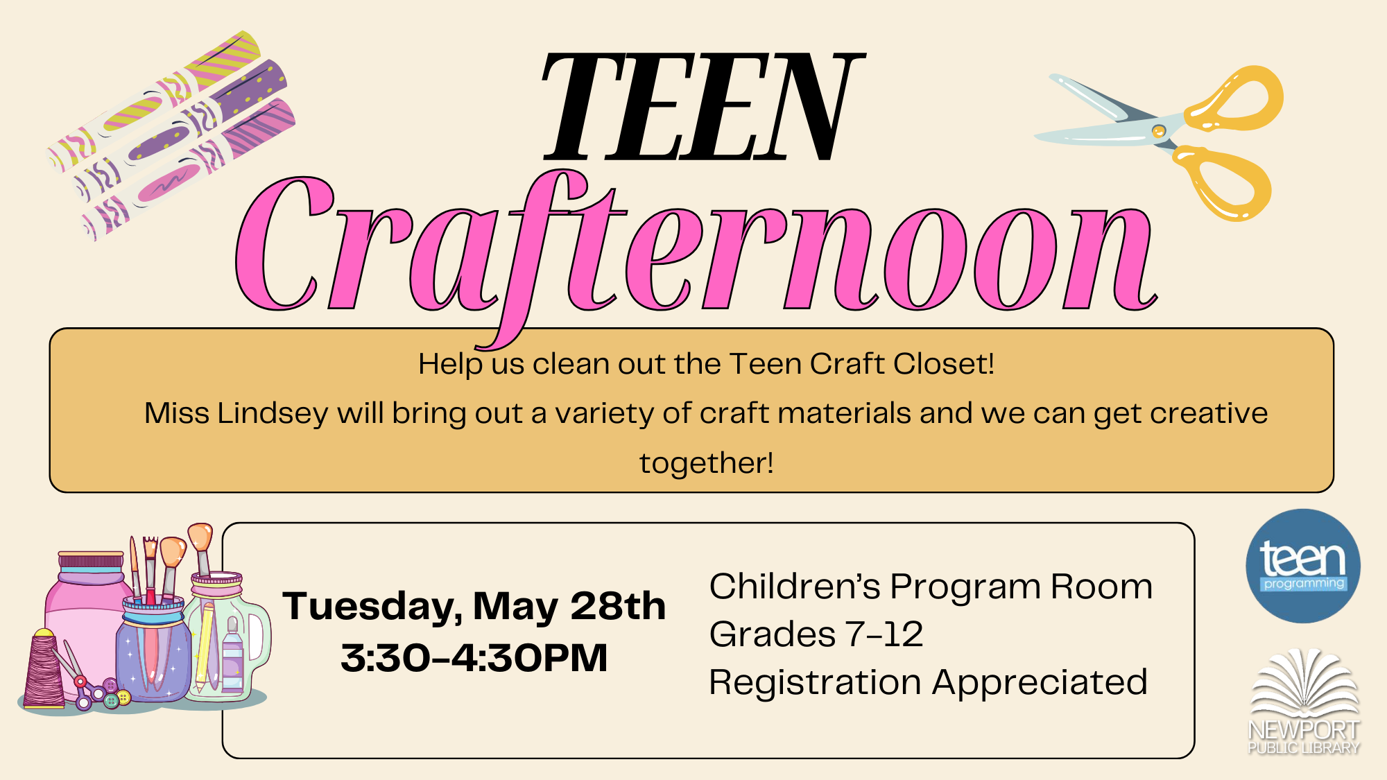 Teen Crafternoon: Craft Clean Out