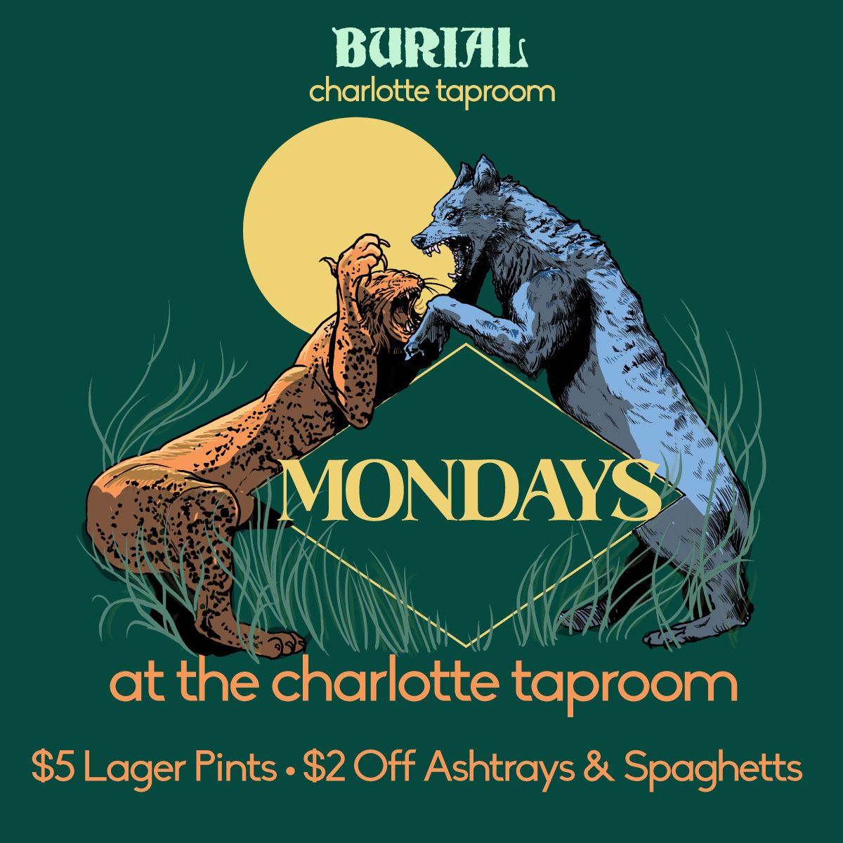 Lager Mondays - $5 Lager Pints & $2 off Ashtrays + Spaghetts